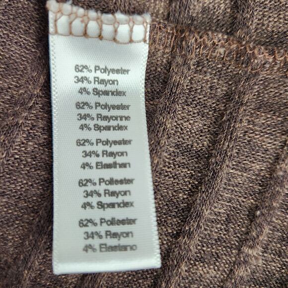 Puella Ribbed Knit Tunic Mock Turtleneck Sweater Brown Womens Size Large - Picture 8 of 8